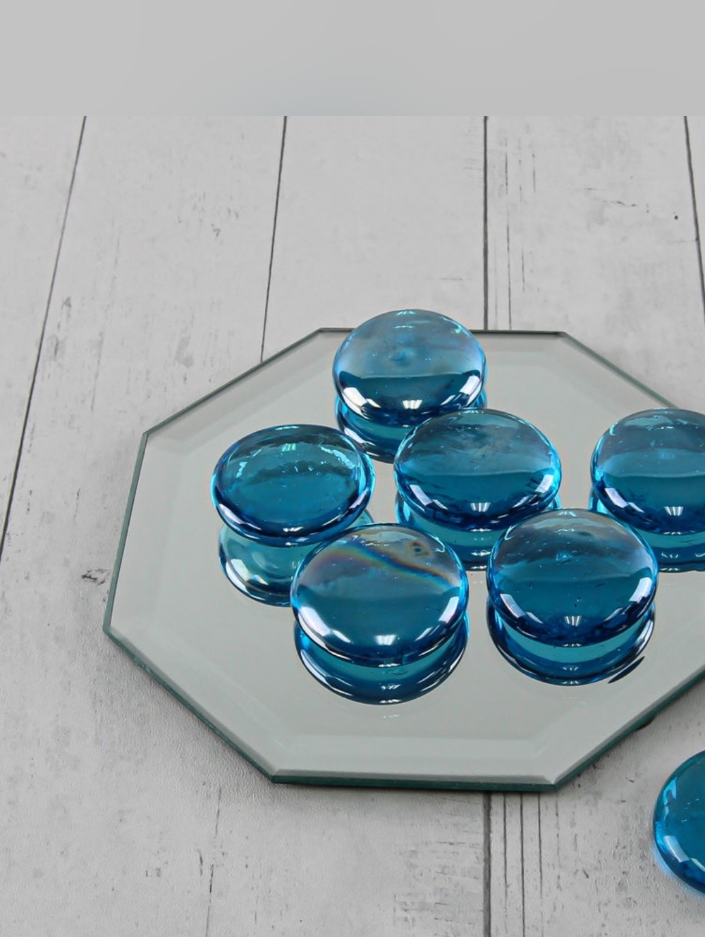 Luminessence Octagon Mirror Candle Holder Plates